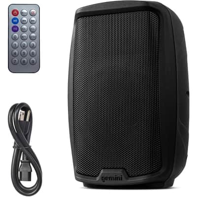 Gemini Sound AS-2110BT Active 10 Inch Woofer 1000W Watt DJ Monitor Powered Amplified PA Speakers System With Bluetooth, Wireless Stereo Pairing Onboard 2 Channel Mixer, Handles and Portable Fly Points image 1