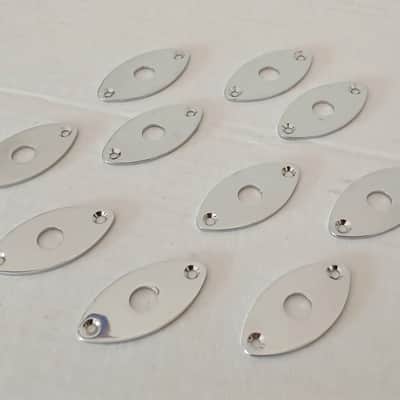 Chrome Football Guitar Jack Plate - Pack of 10 for Jackson Ibanez etc. image 2