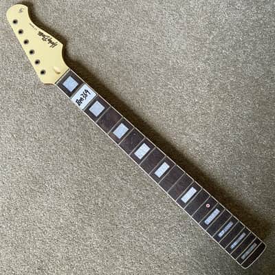 Yellow Cream Maple Wood Guitar Strat Style Neck, Rosewood 21 Frets Fingerboard image 1