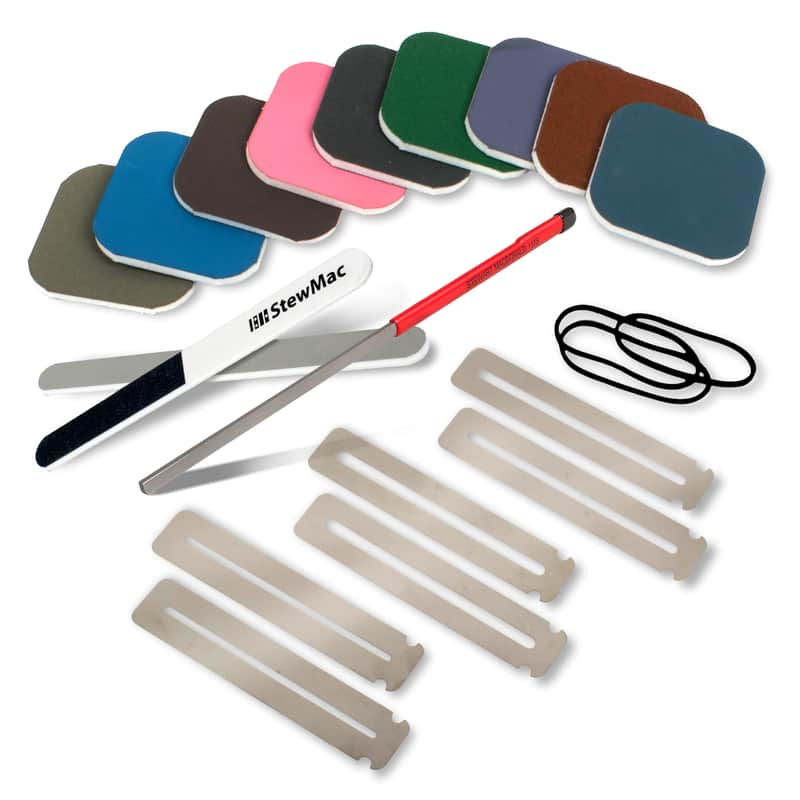 StewMac Rough Fret Smooth + Shine Set, Guitar Fret End Dressing And Polishing Kit for Guitar Maintenance (5087) image 1