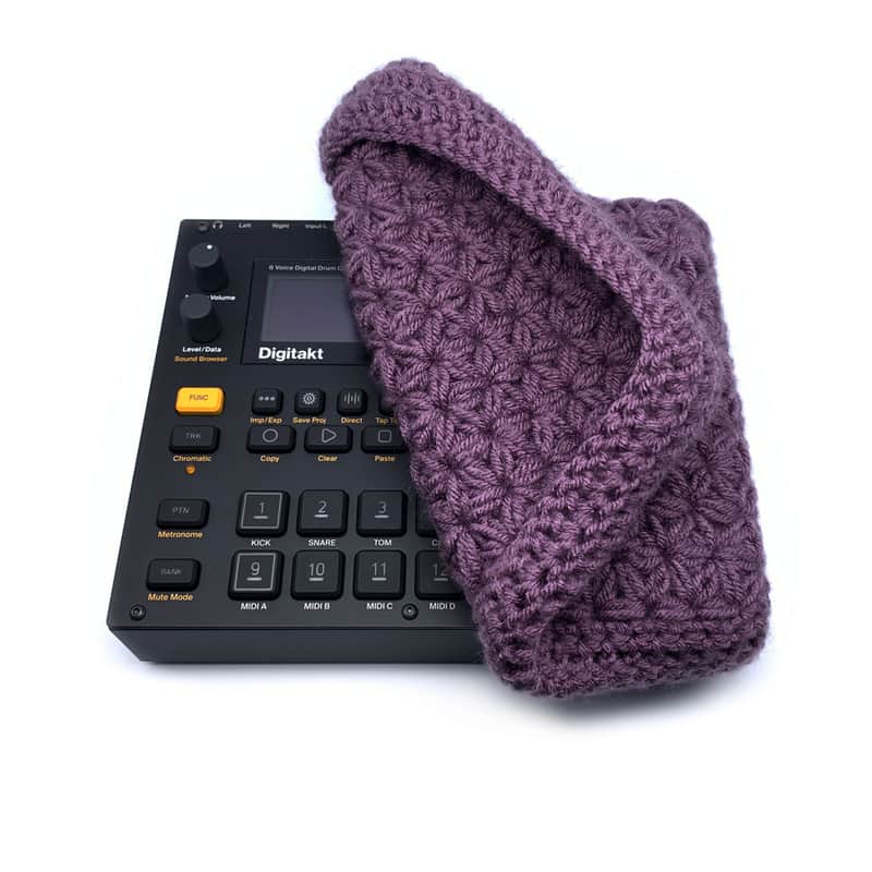 Jasmine stitch crochet dust cover for Elektron Digitakt and Digitone - Violet image 1