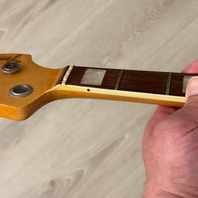 1966 Fender Jazz bass neck w/original lollipop tuners image 7