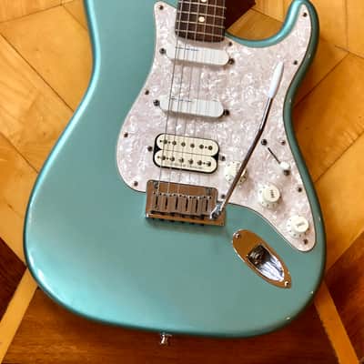 2001 Fender USA Lone Star American HSS Stratocaster Electric Guitar Teal Green Metallic Fender Padded case image 10