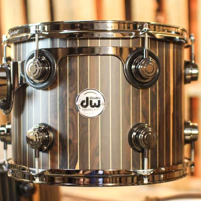 DW Collector's 333 Brass Pinstripe Ziricote Drum Set - 22,10,12,14,16 - SO#1353762 image 5
