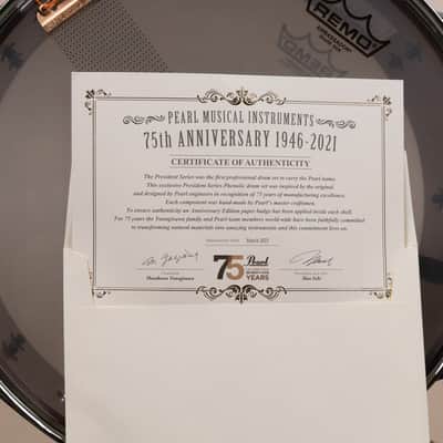 Pearl President Series 5.5x14 Phenolic White Oyster Snare Drum image 12
