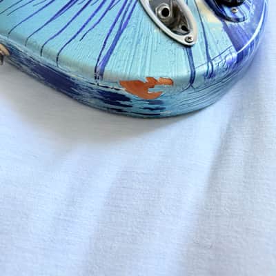 Fender FSR "Splattercaster" Standard Splatter Stratocaster with Rosewood Fretboard 2003 - 2004 - Violet, Daphne, Agave, Lake Placid, and Midnight Blue Swirl over Olympic White image 10