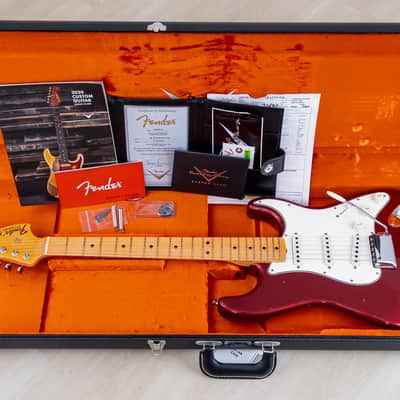 2020 Fender Custom Shop Limited Edition 1969 Stratocaster Journeyman Relic Aged Firemist Red w/ Case, COA, Tags image 24