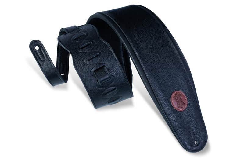 Levy's Signature Series - 4 1/2" Wide Leather Guitar Strap - Black image 1
