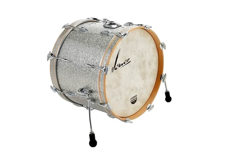 Sonor Vintage Series 22x14" Vintage Silver Glitter Beech Bass Kick Drum w/Mount | NEW | Auth Dealer image 1