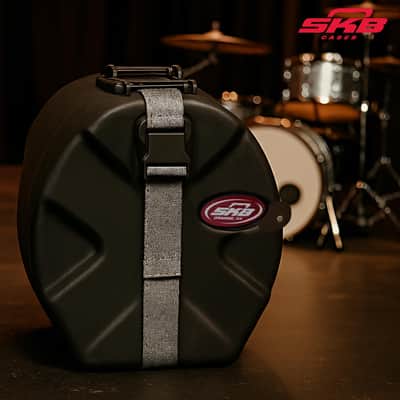 SKB 4" x 14" Snare Case with Padded Interior, D-Shaped Drum Design, and Molded in Feet for Upright Positioning and Stability, Black image 5