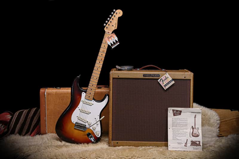 1958 Fender Stratocaster & Matching Tweed Pro Amp image 1