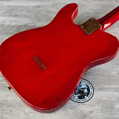 1990 Bill Lawrence Japan BKIM-60G Kaori Model Telecaster (Red/Gold) image 12