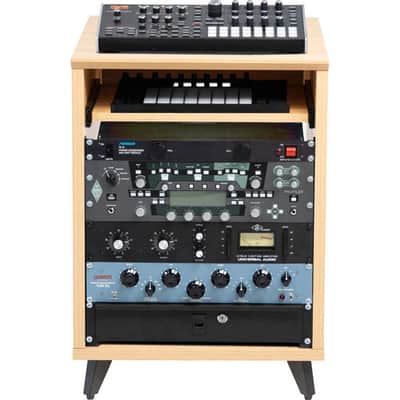 Gator Elite Furniture Series 10U Studio Rack Table in Natural Maple Matte Finish GELITEDESKRK-MPL image 9