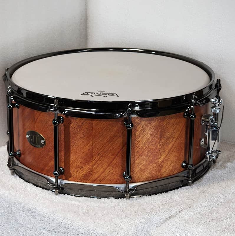JT Custom Drums JT Custom Drums 14x6 Solid Mahogany Stave Snare Drum 2024 - Natural Color/ Lacquer image 1