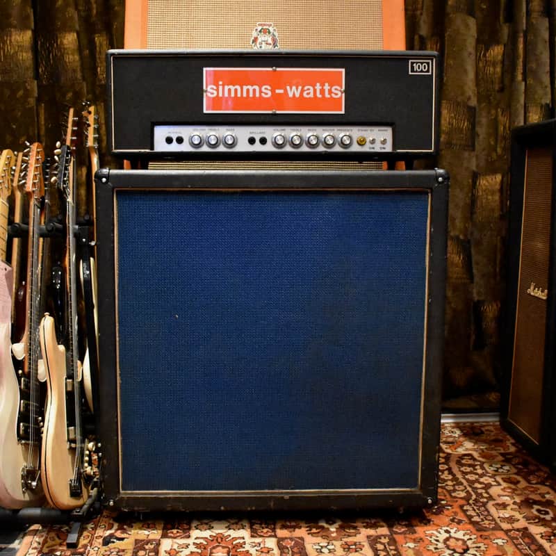 Vintage 1970s Simms Watts AP100 100w 4x12 Amplifier Cabinet Goodmans & Celestion image 1