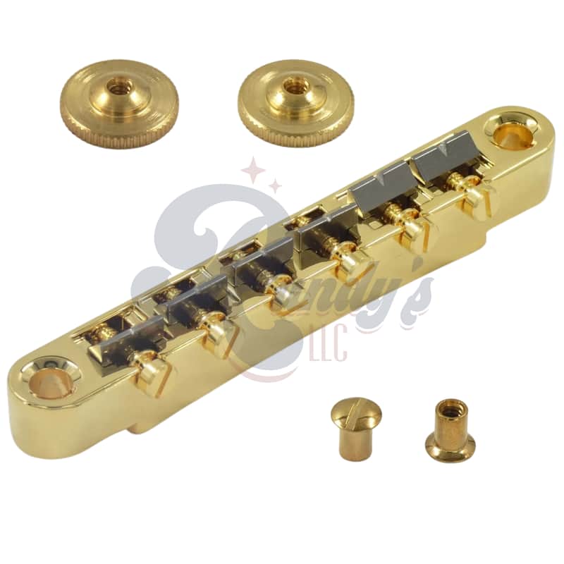 Advanced Plating 1266-1256-1257G Pinnacle ABR-1 Locking Bridge w/ Titanium Saddles - Fits Gibson® & Heritage®-Gold image 1