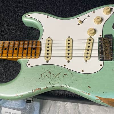 NEW! Fender Custom Shop Special Run '69 Stratocaster Heavy Relic - Handwound P/U's - Aged Surf Green Pearl - Reverse Headstock - 7.65lbs - Authorized Dealer - SUPER RARE! G07476 image 8