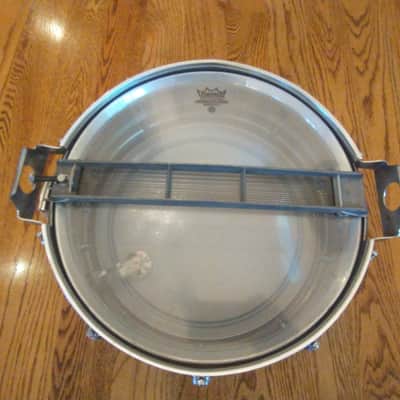 Rogers Vintage Dynasonic chrome over brass snare drum 1970s with snare rail - excellent image 11