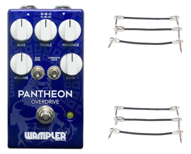 Wampler Pantheon Overdrive Pedal + 2x Gator Patch Cable 3 Pack image 1