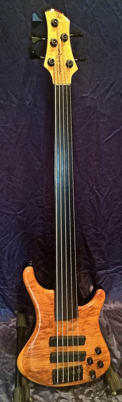 Roscoe LG3005 Fretless Natural/Flame Honey Blonde image 1