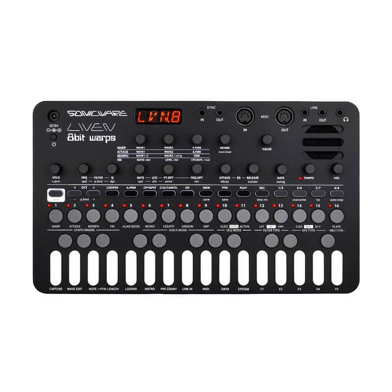 Sonicware Liven 8bit Warps 27-Key Synthesizer Groovebox image 1