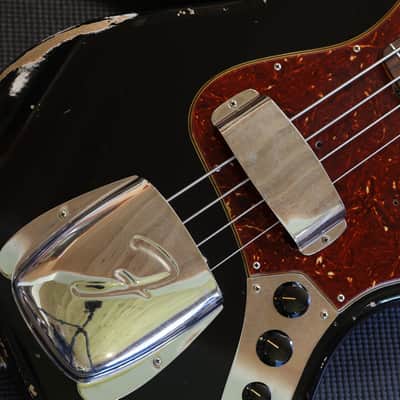 2020 Fender Custom Shop 1964 Jazz Bass Electric Bass Relic Black + COA OHSC image 6