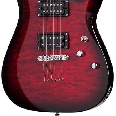 Schecter C-6 Plus Electric Guitar See-Thru Cherry Burst image 9