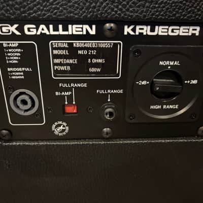Gallien-Krueger NEO 212-II 600w 2x12" Lightweight Bass Cabinet 2010s - Black image 3