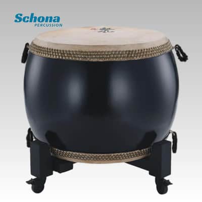 SCHONA 60/80/100/120cm Solid Wood 2-Tier Tang Drum Genuine Cowhide Jian Drum Traditional Chinese Folk Percussion Adult Stage image 4