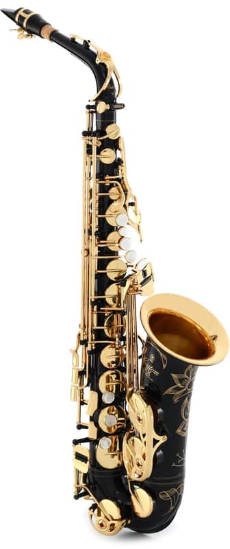 Yamaha Custom EX Alto Saxophone; key of Eb; black lacquered; ribbed and flanged post construction; custom key mechanism; rocker style octave mechanism; ASC-800E case with backpack straps; 4CM hard rubber mouthpiece image 1