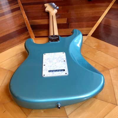 2001 Fender USA Lone Star American HSS Stratocaster Electric Guitar Teal Green Metallic Fender Padded case image 21
