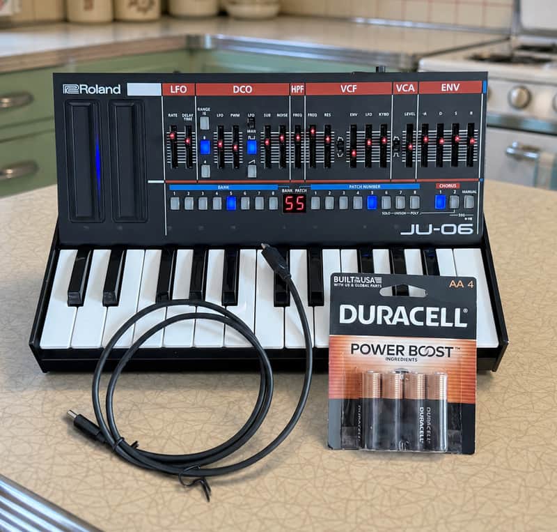 Roland JU-06 Boutique Synth Bundle | K-25m Keyboard • USB Cable • Sealed AAA Batteries • Ready to Play image 1