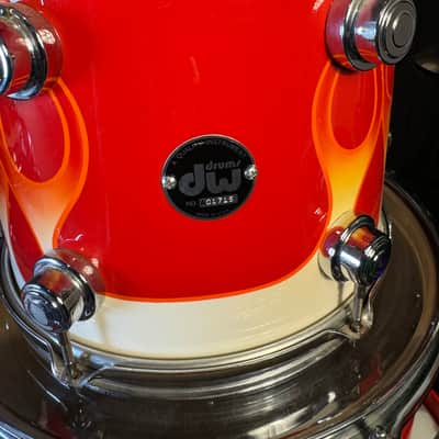 Rikki Rockett's Poison, 1990-1992 Flesh and Blood Tour DW 7-Piece Drum Set Early 1990s - Custom Red Flame Graphic by Cycle Fab image 12
