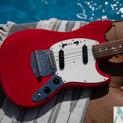 2008 Fender MG69/MH - '69 Mustang Reissue - Red w Matching Headstock - Pro Set Up w Perfect Frets/Action/Intonation! image 5
