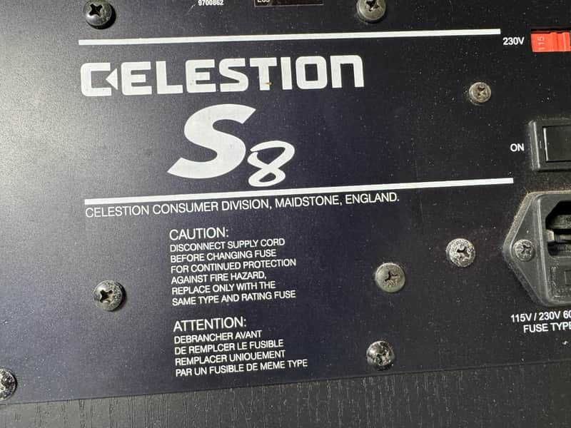Celestion S8 Subwoofer Home Theater Powered Sub Down Firing 8