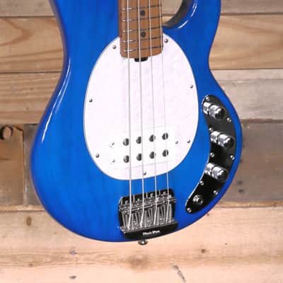 Music Man Short Scale StingRay Bass Translucent Blue w/ Case image 2