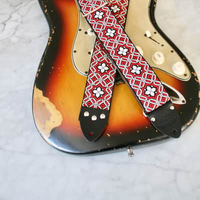 Vintage 60s Ruby 'Octa star' Hippie Guitar Strap Replica image 4
