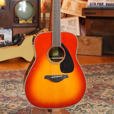 Yamaha FG830 AB Spruce/Laminate Rosewood Autumn Burst Dreadnought Acoustic Guitar #0757 image 6