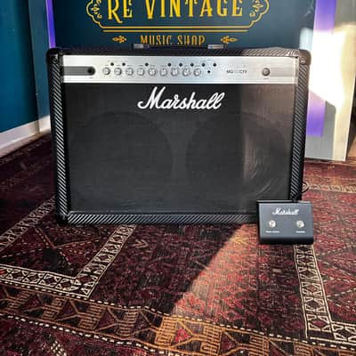 Marshall MG Carbon Fiber MG102CFX 2-Channel 100-Watt 2x12" Solid State Guitar Combo 2011 - 2018 - Black Carbon Fiber image 1