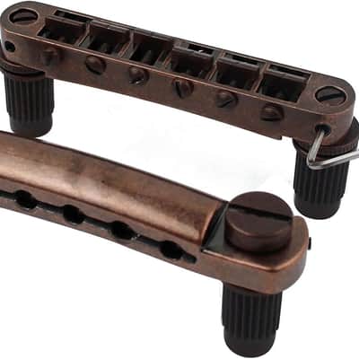 Bronze Electric Guitar Accessories Set, Locking Tuners (3R + 3L), Pickup, Bridge and Tailpiece Replacement image 3