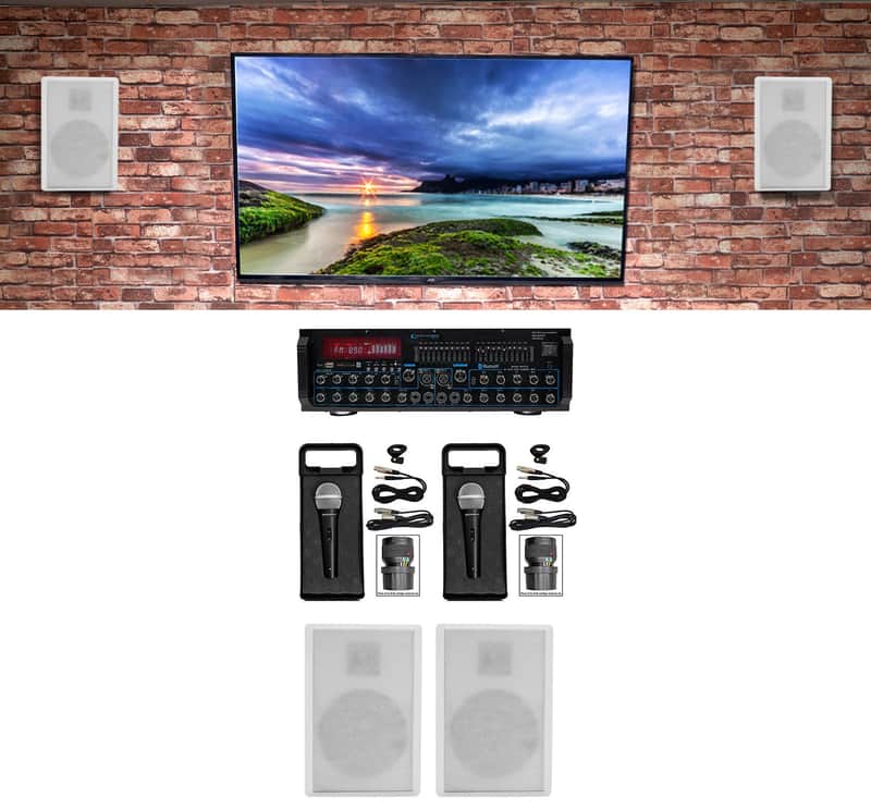 Technical Pro MM2000BT Bluetooth Karaoke Machine System+(4) 5.25" White Speakers image 1