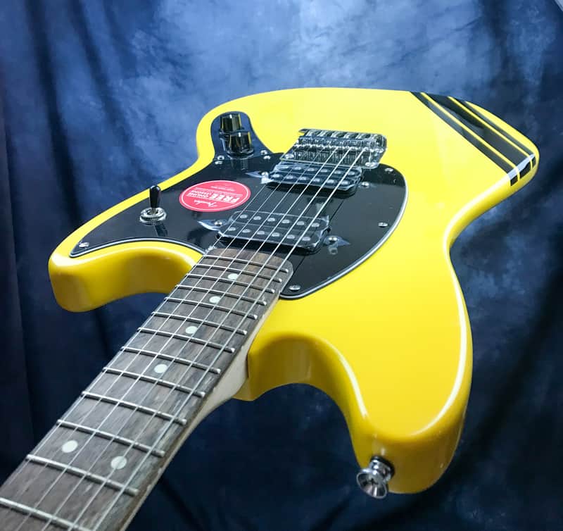 Squier FSR Bullet Competition Mustang HH, Graffiti Yellow | Reverb
