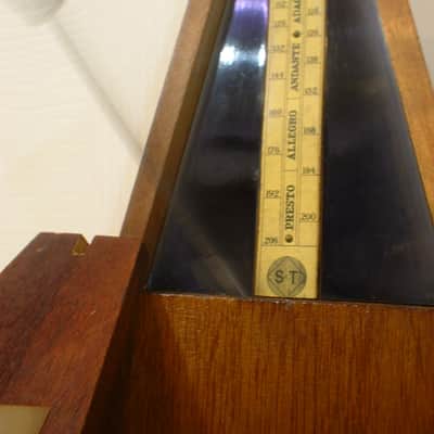 Antique Wood Metronome de Maelzel by Seth Thomas Clocks in No 5 Mahogany, Fully Restored, Brass Trim image 6