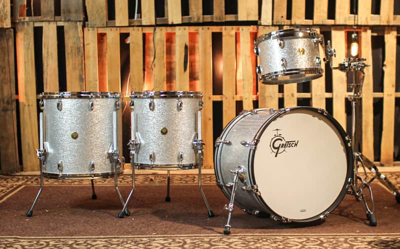 Gretsch USA Custom Silver Sparkle Drum Set - 14x20,8x12,14x14,16x16 - SO#1323840 image 1