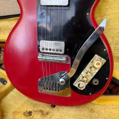 Vintage 1960s Hofner Colorama 2 II Red Solid Whammy Electric Guitar w/ Case image 6