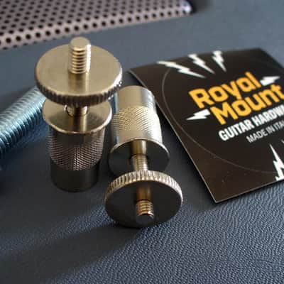 Epiphone soft brass 50 thumbwheels and posts adapters for ABR-1 bridge Les Paul Royal Mount 2026 - Nickel image 3
