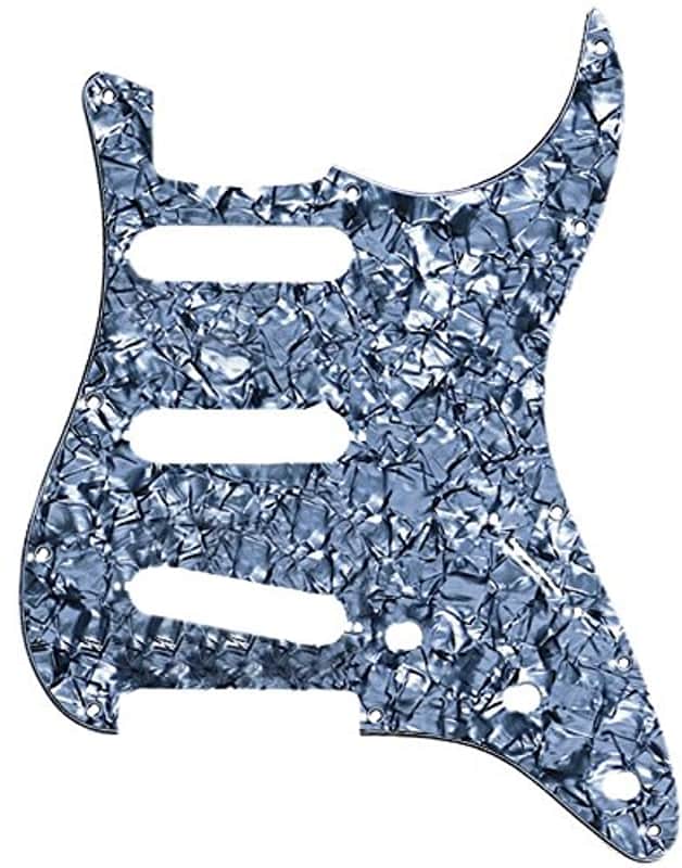 Genuine Fender Pickguard for Standard Strat/Stratocaster Guitar, Black Pearl Moto image 1