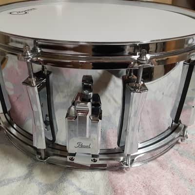 Pearl 14x6.5" World Series mirror chrome steel snare drum image 6