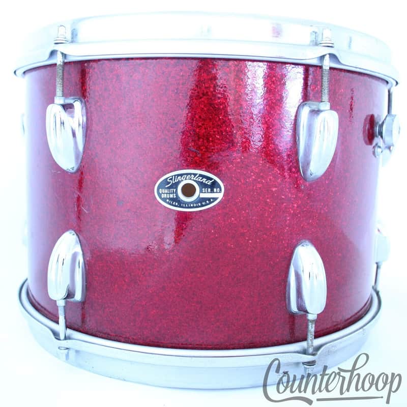 *Slingerland 13x9" Rack Tom Drum Red Sparkle Vintage 70s 3Ply Mahogany/Maple USA image 1
