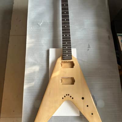 Flying V Style Guitar Solid Basswood Body with Maple Neck DIY Project image 1